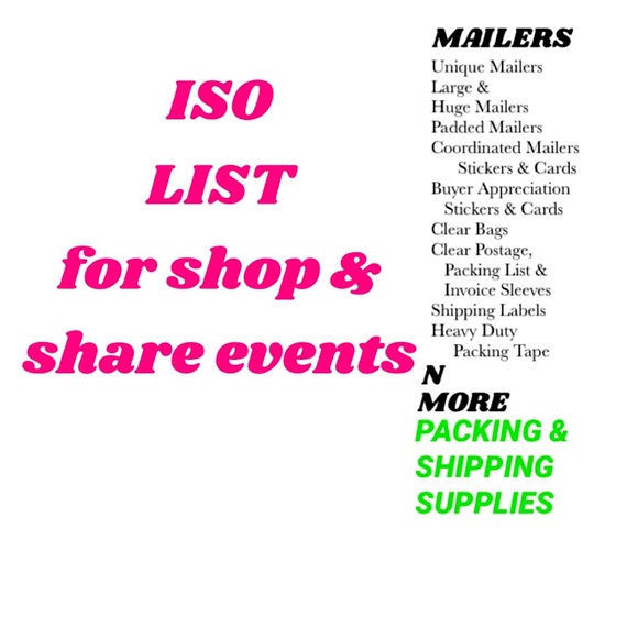 Other - My ISO IN SEARCH OF LIST For Participants of Shop & Share Events I’m in